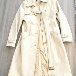 Kenneth Cole White Leather Coat